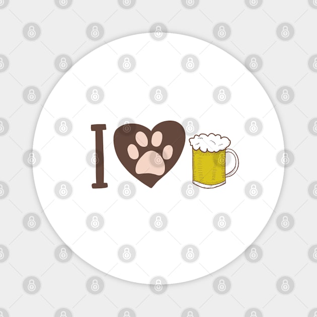 I love dogs and beer Magnet by GULSENGUNEL